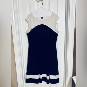 American Living Navy and White Mini Dress
